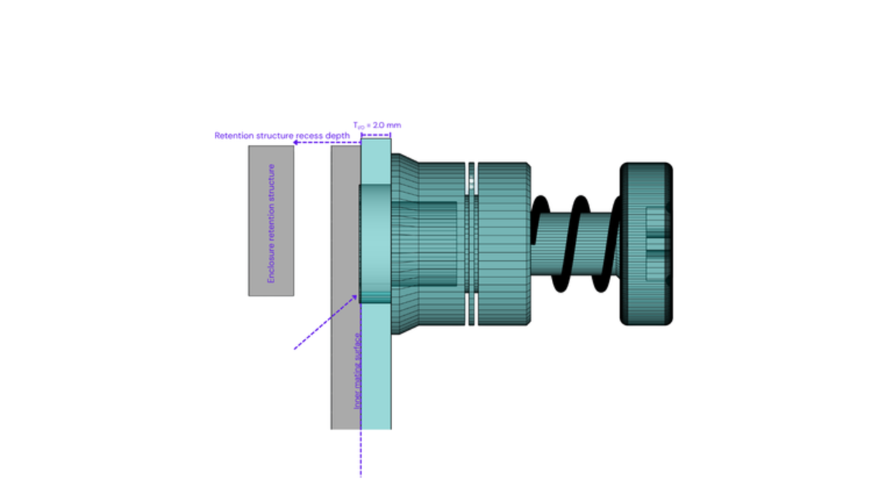 OpenSFF compact spring-loaded M4 thumbscrew projection study