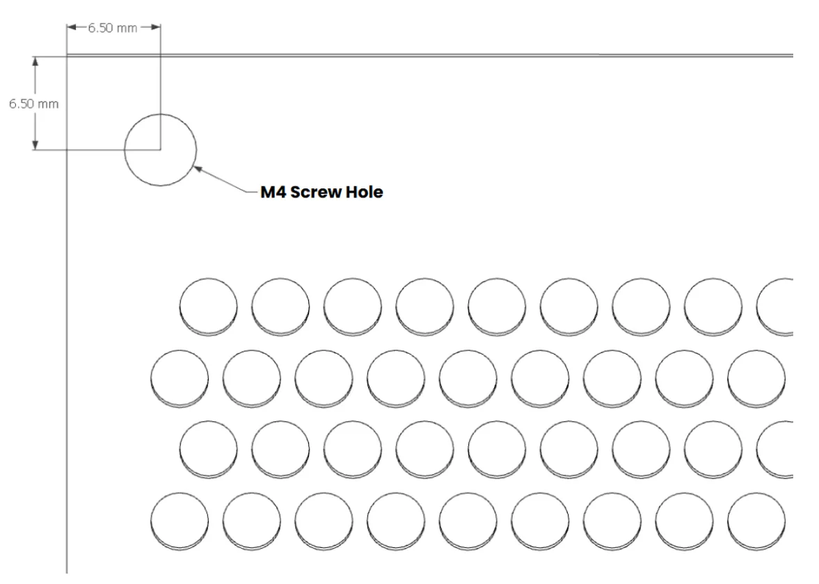 M4 screw hole position