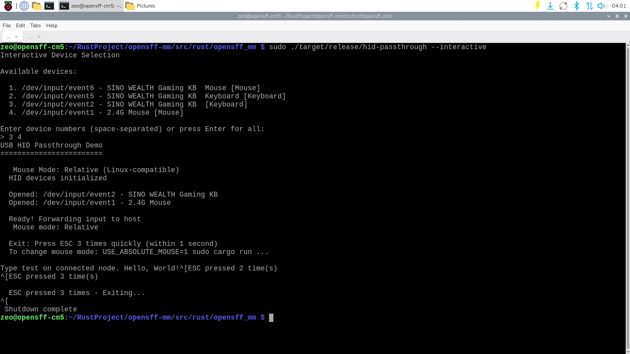 USB emulation demo program